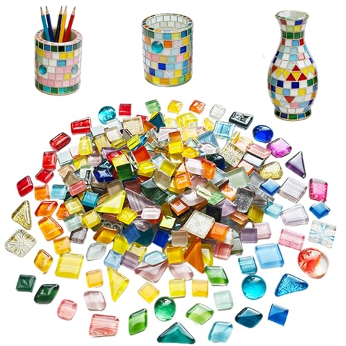 FENGCHUANG Mosaique Carrelage 370 Pièces Plus de 40 Couleurs pour la Main Kit Mosaique Enfant Adaptées aux Projets Artistiques de Bricolage à la Décoration de la Maison (Mélanger)