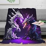 NAOFEKUID 3D Gedruckte Drachen Motiv Decke Flauschige Mikrofaser Wohndeko Drachen Thema Tagesdecke für Sofa Schlafzimmer Jugend Erwachsene 50x60(127x152cm)