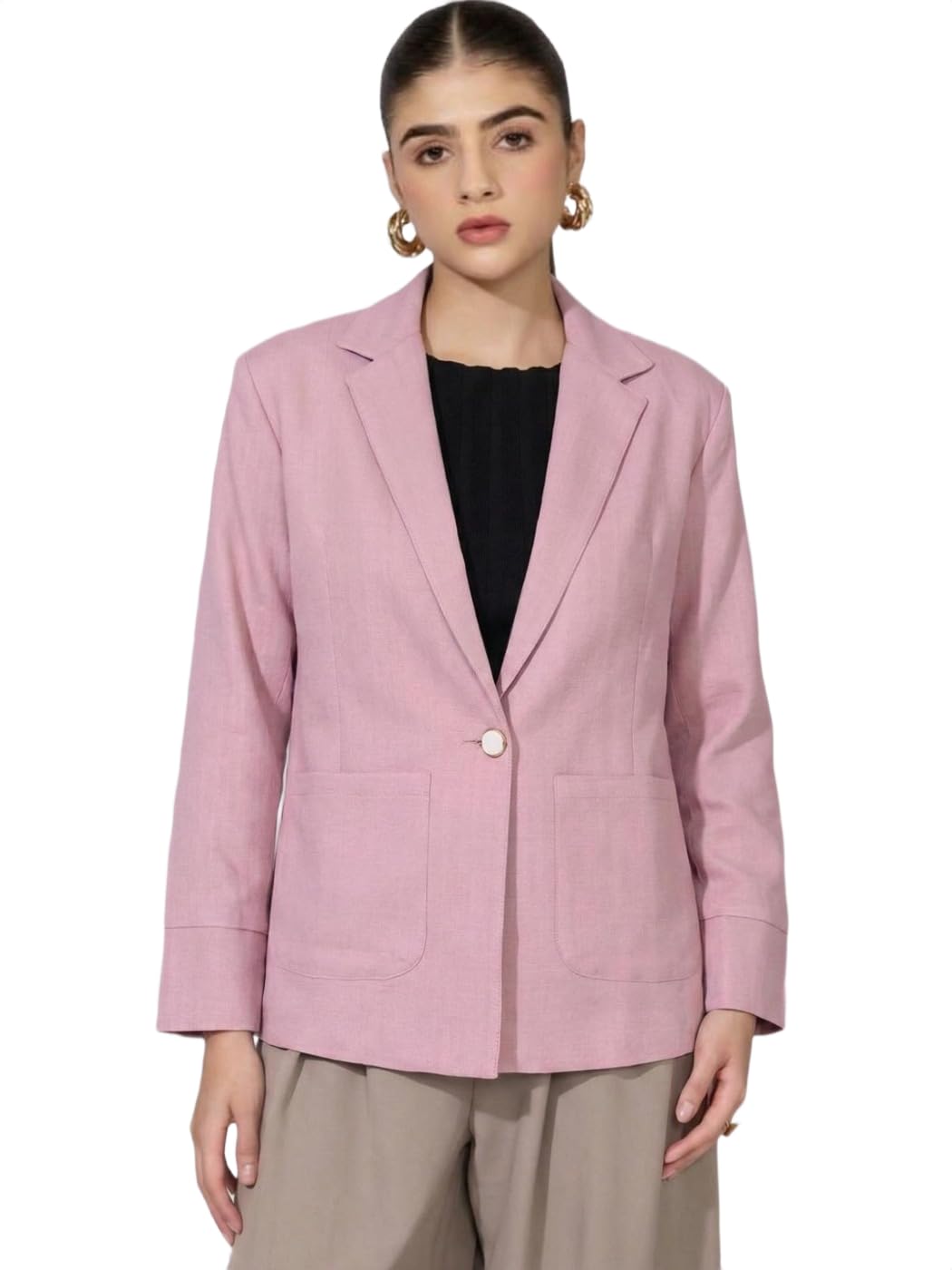 designally Women Formal Blazer | Solid Lavender Professional Workwear Coat-picture-12