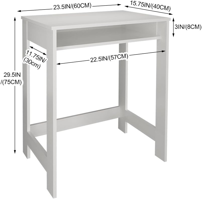 Wood Computer Moving Desk WhiteSimple White Finish Office Computer Desk/Workstation/Study Table with Large Storage Drawer by DMF