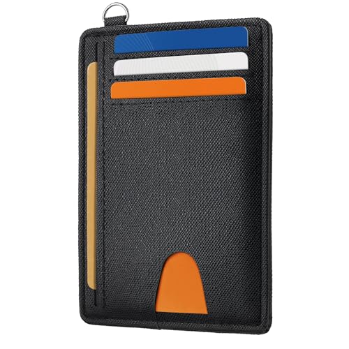 Image of Mayski Slim Wallet, Credit Card Holder for Women, Minimalist Front Pocket RFID Blocking Card Cases, Small Wallet Women Men(Cross Black)