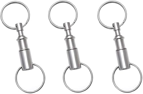 Miniatura 1 de Paquete de 3 llaveros desmontables de liberación rápida, con doble resorte dividido a presión, soporte de cadena separado, práctico accesorio de
