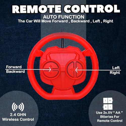 Image of Remote Control Stunt Car for Kids, 360 Spins RC Off-Road Monster Truck, 4WD Rock Crawler Vehicle with LED Lights, Rechargeable Battery, Shockproof Design (Red, 9802)