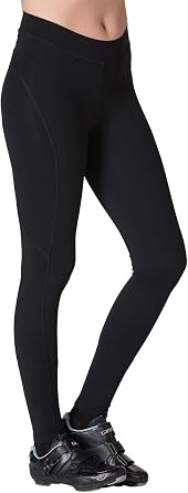 Terry Cycling Padded Bike Pants for Women, Breakaway Bike Tights 28" Long Compression Biking Cycling Pants with Padding