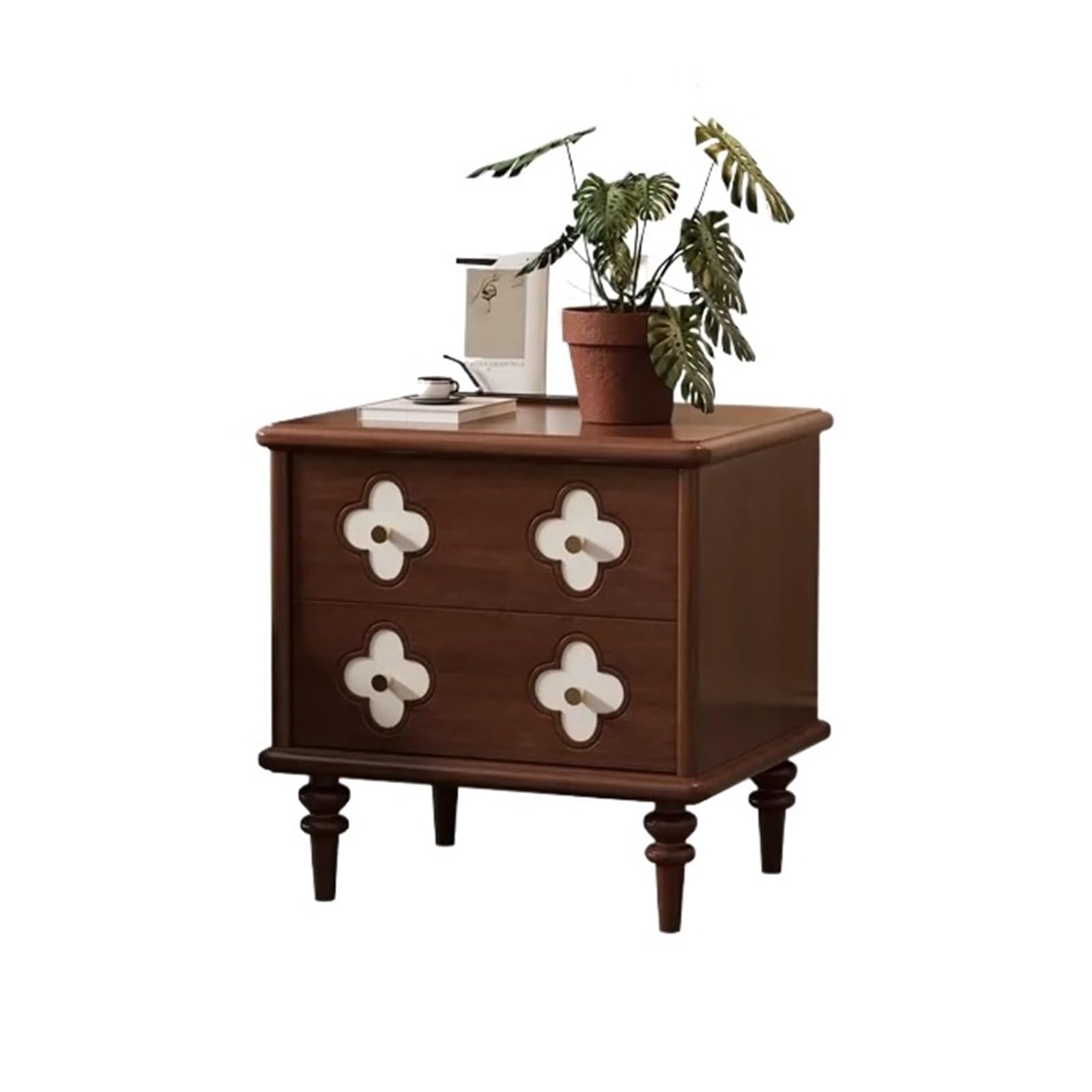 Table de chevet motif trèfle à quatre feuilles meuble bois