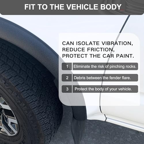 Truck Fender Flares Edge Trim - Car Rubber Seal for Wheel Wells, Automotive Rubber Trim Adhesive T-Style, Universal Fit, 33’Length — view 2