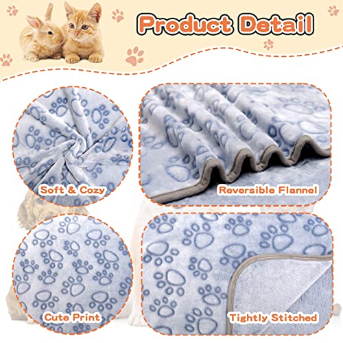 1 Pack 3 Dog Blankets For Small Dogs, Soft Fleece Dog Blanket Fluffy Pet Blanket Warm Sleep Mat Cute Paw Print Puppy Cat Blanket, Flannel Throw For Washable Dog Bed, Blanket For Dogs, 23"X16" #TOP4