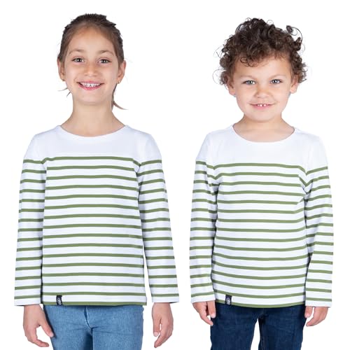 Breizh Ocean - Marinière Coton Bio - de 1 à 14 Ans - Création Française LANESTER Enfant - Tee Shirt Enfant Garcon ou Fille Manches Longues - Vetement Bebe...