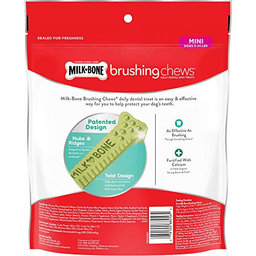 Milk-Bone Fresh Breath Brushing Chews, 48 Mini Daily Dental Dog Treats #TOP1