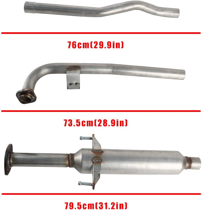 Exhaust Resonator Pipe Assembly Compatible with Toyota Camry 2003 2004 2005 2006 2.4L, Direct-fit Automotive Replacement Part, Gaskets and Clamp Included