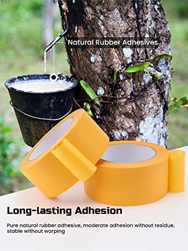 Lichamp Yellow Painters Tape, 2 Bulk Pack 1.9 Inch By 55 Yards Paper Tape, Yellow Masking Tape For Crafts Arts #TOP5