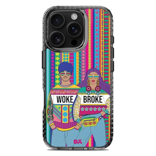 Image of DailyObjects Case for iPhone 16 Pro Max Compatible with Mag-Safe Wireless Charging, Stride 2.0 Woke Broke Couple Slim Shockproof Back Cover with Inner Magnetic Ring