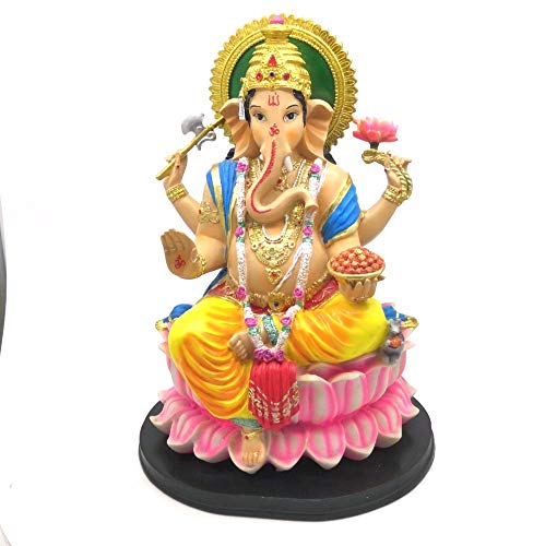 Statue religieuse indienne en bois sculpté pour salon zen et cosy