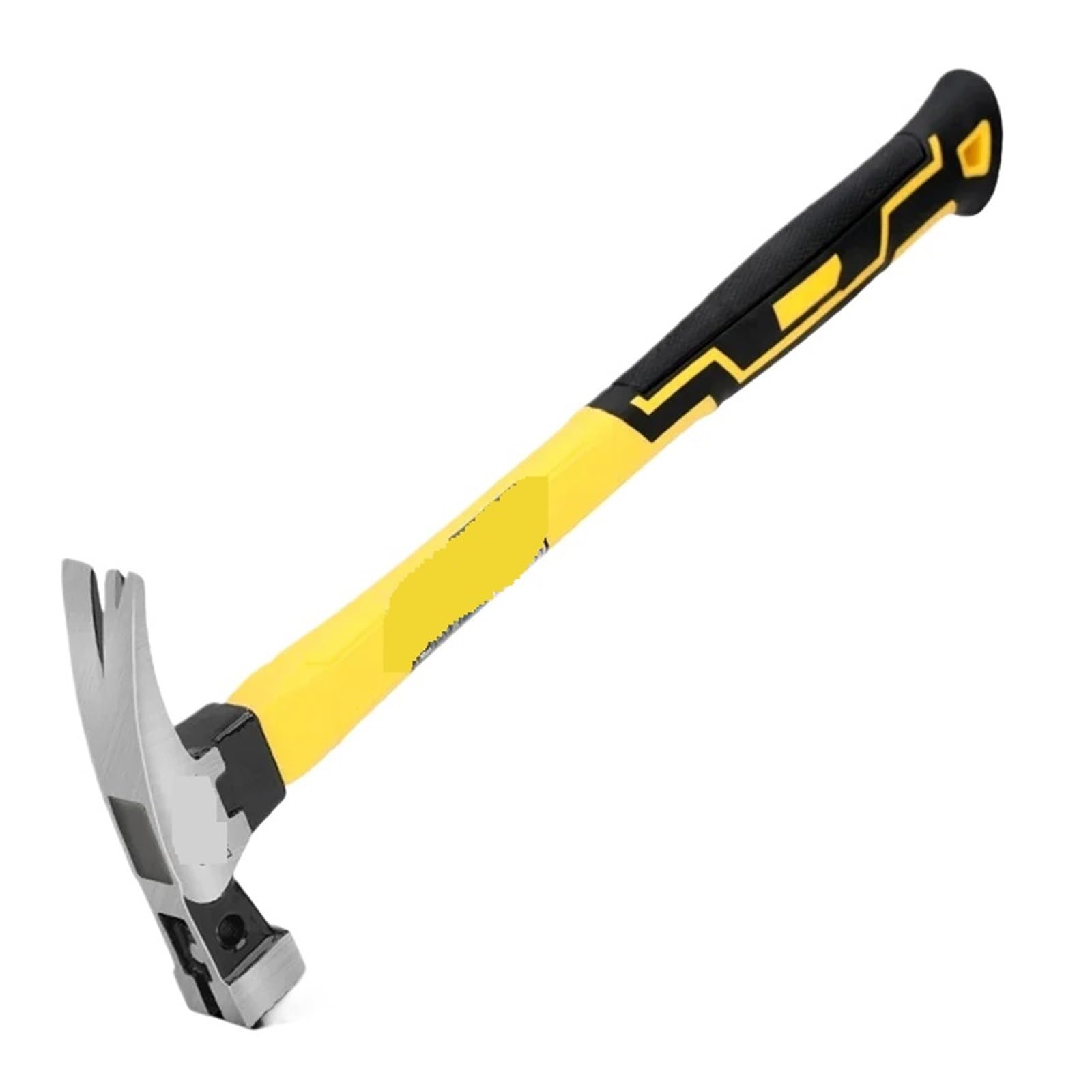 martillo Martillo de garra con mango de fibra, herramientas de carpintería, cabezal de martillo de acero, herramientas manuales de reparación del hogar multifunción(C 1lb)