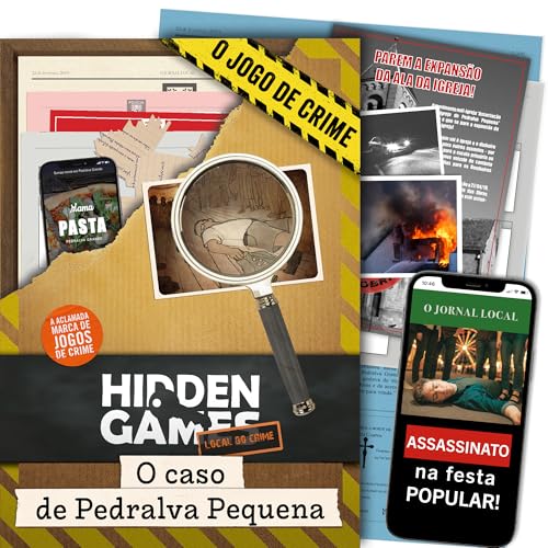 Hidden Games Local do Crime – O Capa de Pedralva Pequena – Jogo de detetive realista em português, Murder Mystery, jogo de sala de fuga, 1-6 jogadores