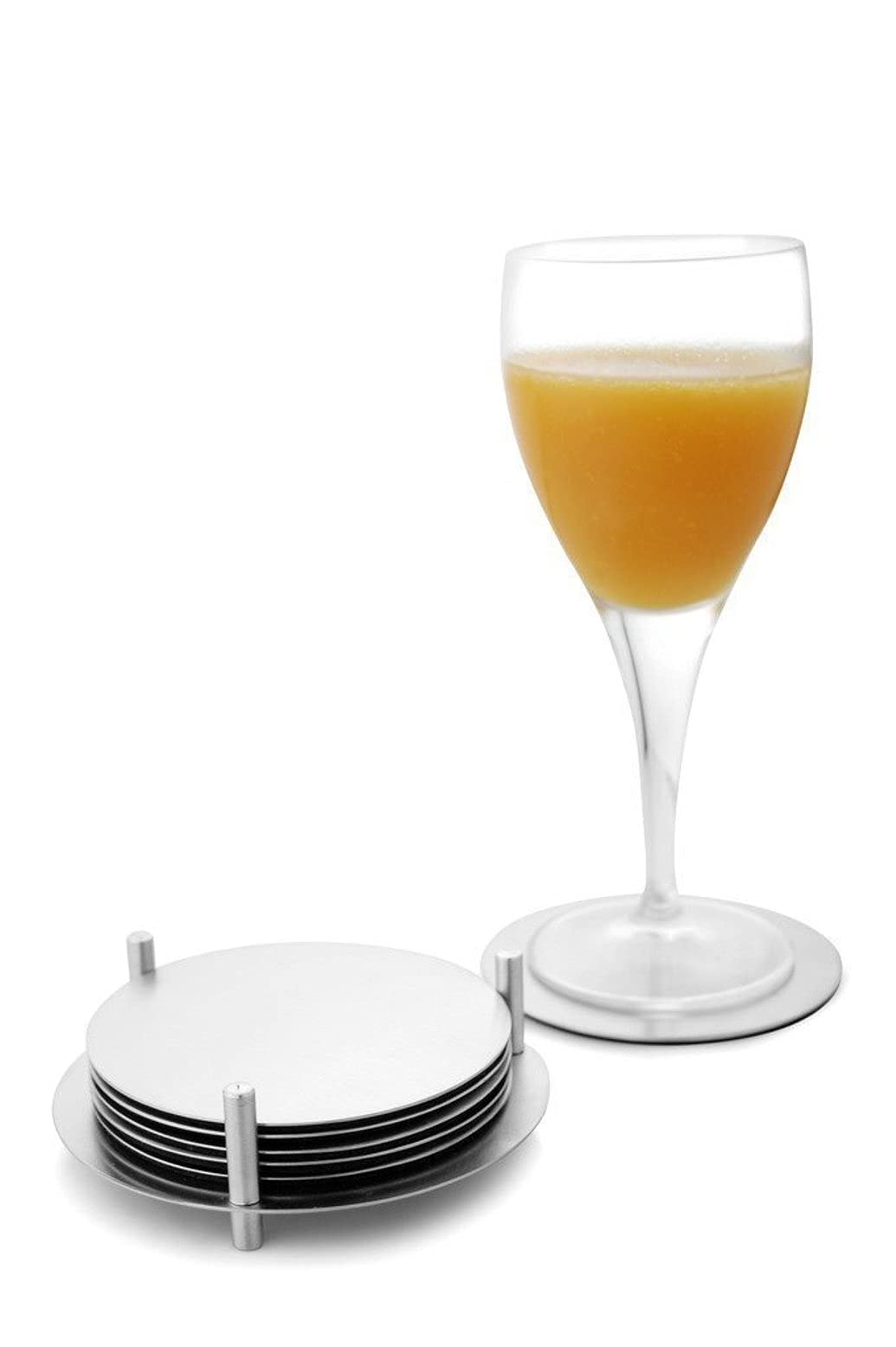 Emerson - Posavasos Absorbentes Para Bebidas, Juego De Posavasos De Piedra Natural Con Soporte, Posavasos Para Mesa De Café, Protección De Mesa De Madera, Estilo Mármol, 100% Resistente, Juego De 6