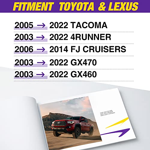 Tacoma Seat Spacers Kit, Lift Front & Rear Of Front Seat, 1.5" Front Seat Raisers And Adjustable 0.25"-1.5" Rear Seat Risers Kit ,Howbow Seat Recline Jackers Compatible With Toyota Tacoma 4Runner Fj #TOP1