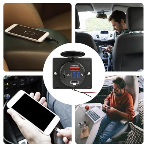 Cargador de coche para teléfono con diseño compacto antideslizante para motocicleta y barco 4