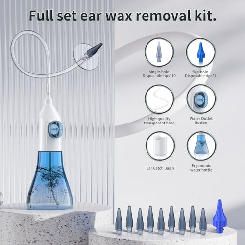 Ear Wax Removal, Ear Cleaner, Ear Wax Removal Kit, Ear Wax Removal Tool, Manual Ear Irrigation Flushing System, Ear Cleaning Kit for Adults & Kids