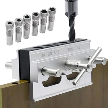 Joywayus Self Centering Dowel Jig Professional Wide Capacity Wood Dowel Hole Drilling Guide Woodworking Positioner Locator Fathers Day Gift