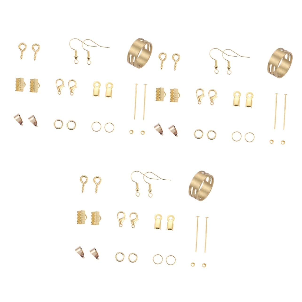 Operitacx 3piezas Kit De Materiales Para Hacer Pendientes Diy Accesorios Creativos De Clip Para Oídos Color Dorado Caja Individual Para Diseño Personalizado De Joyas