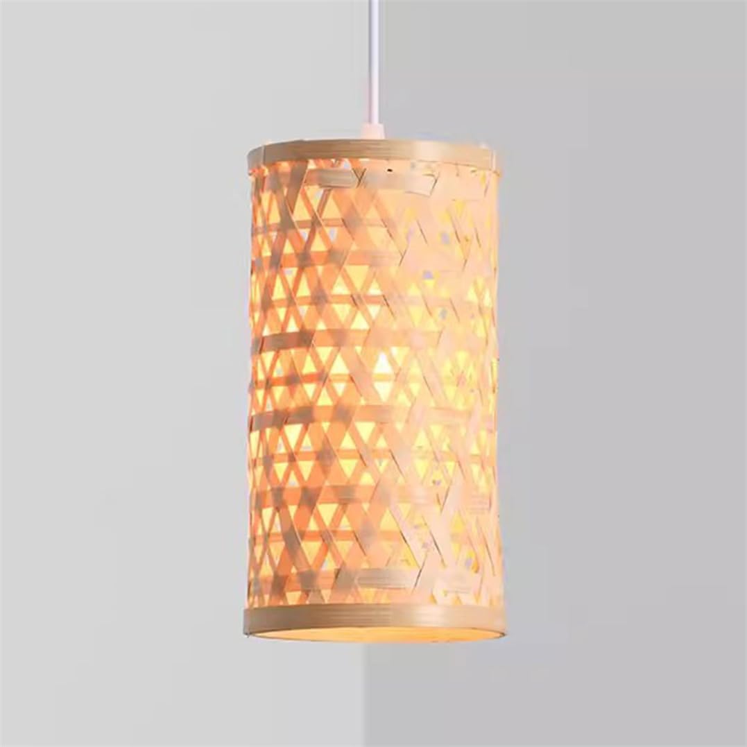 CWVYKNP 3 Lights Simple Corridor Pendant Light Fixture with Round Ceiling Weaving Lantern Lampshade Farmhouse Natural Wicker Hanging Light for Kitchen Island Dining Room Hallway