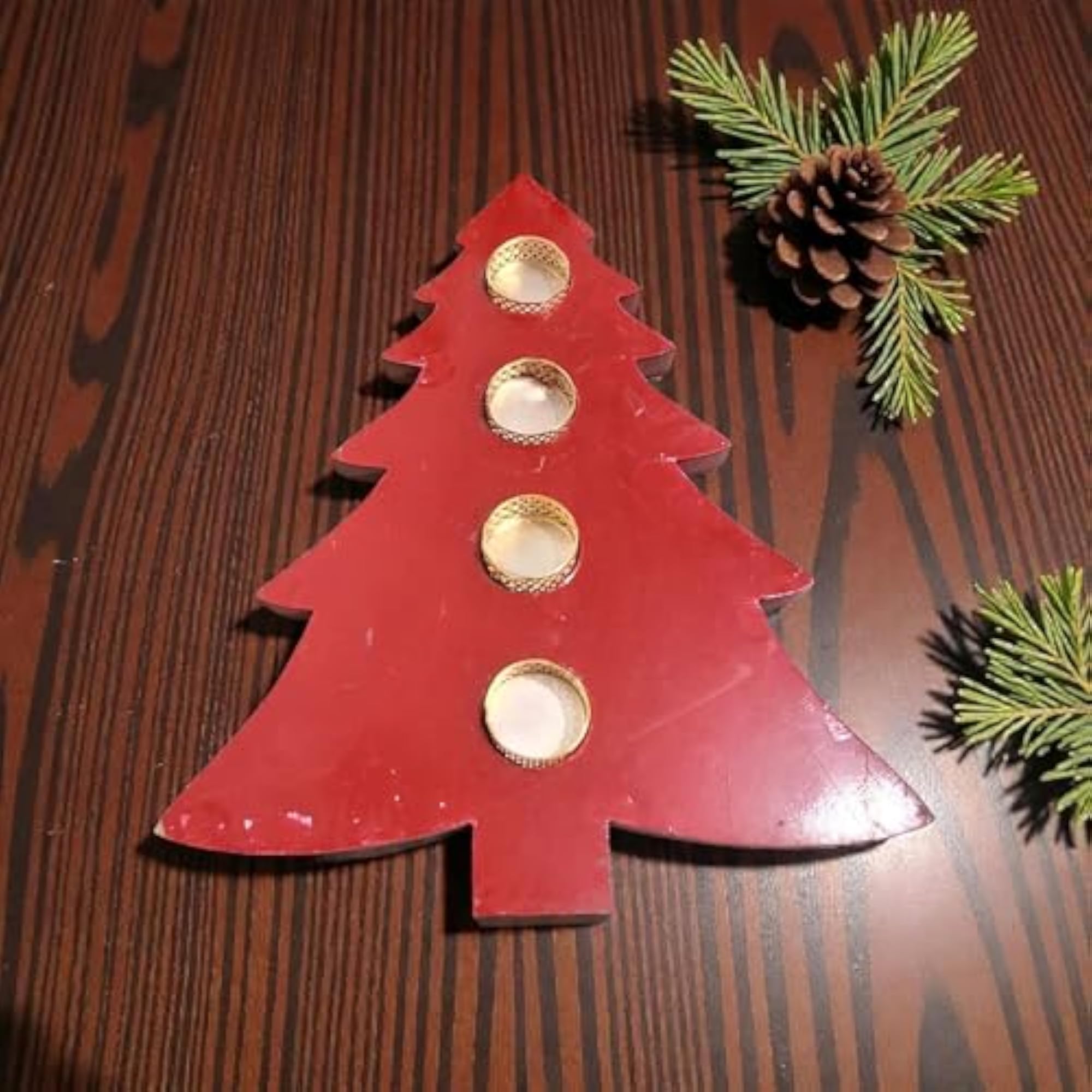 Wooden Christmas Tree Tealight Candle Holder