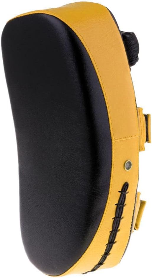 Premium PU Boxing Strike Target Pad - High Density EVA Sponge Padding, Adjustable Arm Band - Suitable for MMA, Kickboxing, Adults and Kids - Black, Blue, Golden - Golden