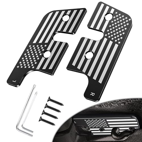 JORMIX 2 Packs Upgraded Sun Visor Repair Kit, American Flag Sun Visor Clips fit for Jeep Wrangler JK 2018, JL 2018-2023, 2020-2023 Gladiator Accessories, Quick & Easy Fix Visor Clips Aluminum Alloy