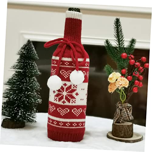 Tapa decorativa de vino navideña con diseño de árbol de Navidad PRETYZOOM en color rojo 7