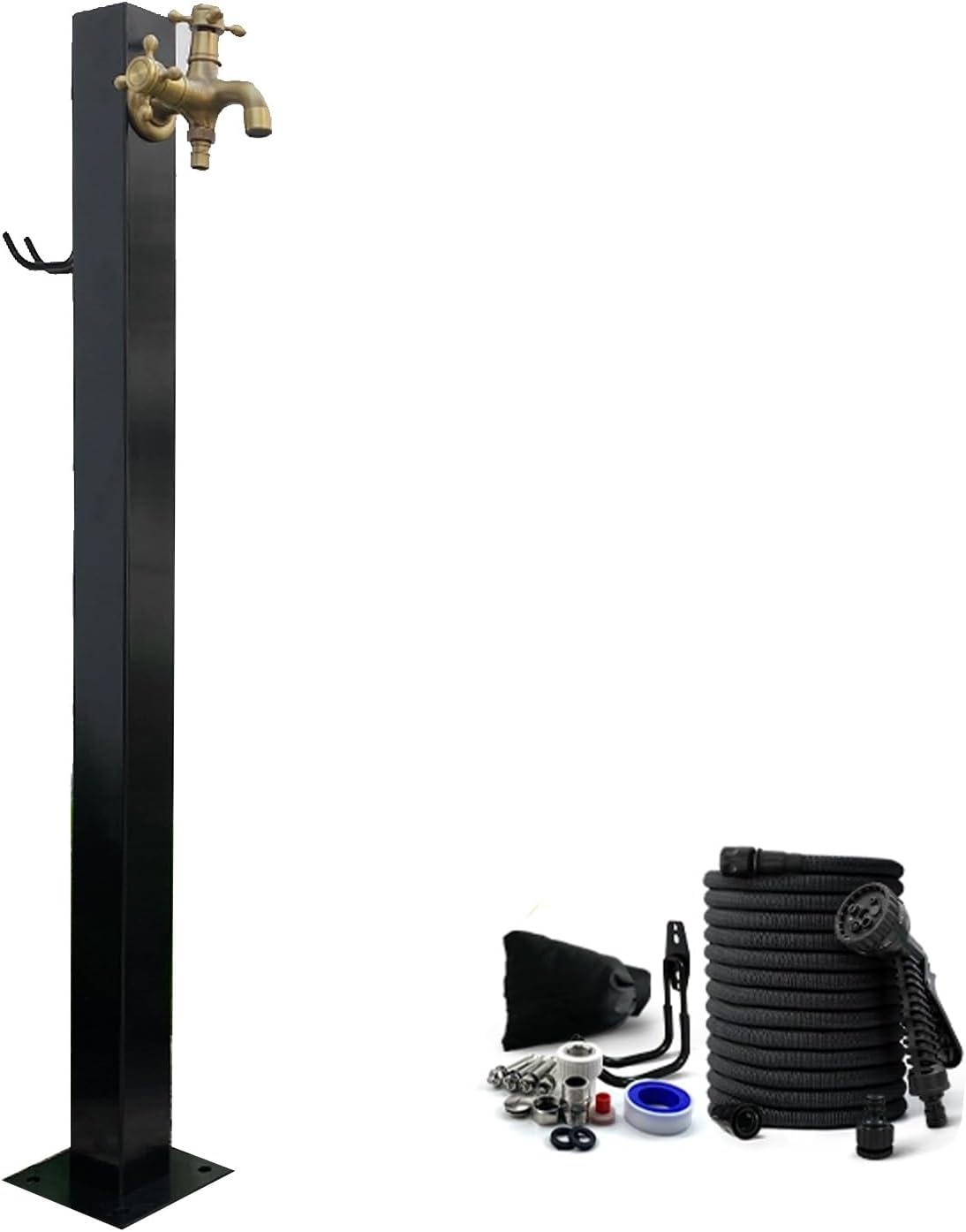 Freestanding Outdoor Garden Water Fountain, Multi-Colored Antifreeze Faucet Dispenser, Floor-Mount Hydrant Tap for Backyard Irrigation & Washing, Durable & Stylish