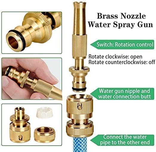 Image of Pressure Water Spray Gun Car Bike Washing Water Pressure Booster Brass Nozzle Suitable for 1 /2 Nozzles Hose Pipe Clean Shave Car