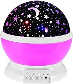Luminária Abajur Projetor Estrela 360º Projeção de Galáxia e Céu Estrelado para Decoração e Ambiente Relaxante (Rosa)