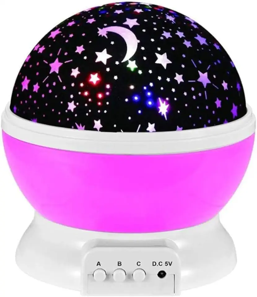 Luminária Abajur Projetor Estrela 360º Projeção de Galáxia e Céu Estrelado para Decoração e Ambiente Relaxante (Rosa)
