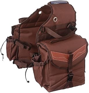 Tough-1 Insulated Saddle Bag with Pockets Brown