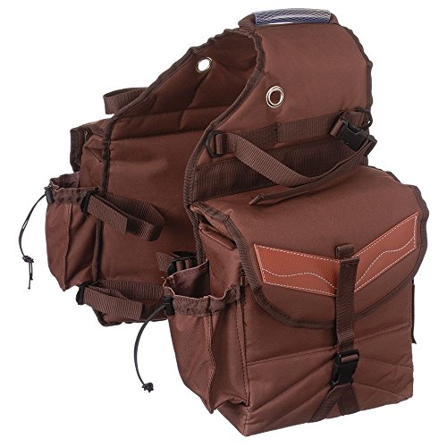 Tough-1 Insulated Saddle Bag with Pockets Brown