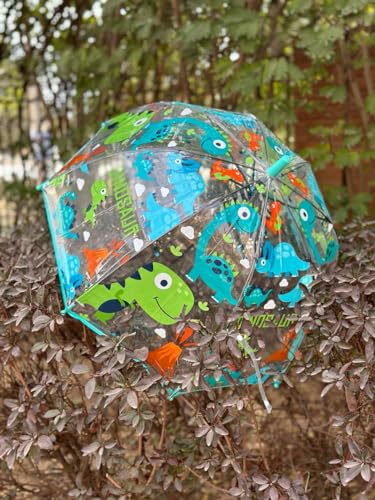 Image of Rainbow Smiling Sun Umbrellas Children Magic Cloud Transparent, See through Dome Umbrella for Children, Umbrella for Girls and Boys, Umbrella for Kids