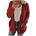 Cappotto da Donna, Casual da Donna Taglie Forti Maglione in Peluche Tasche Capispalla Bottoni Cardigan Cappotto, Abbigliamento da Donna (Rosso XL)
