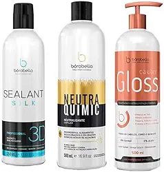 Borabella Selagem Kit - Tratamento Capilar, Neutra Quimic e Cauter Gloss - Redução de Frizz, Brilho Espelhado e Selamento Intenso