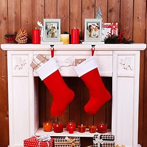 Stocking Holders for Mantle – Set of 2 Picture Frame Stocking Holder – Two White Photo Christmas Stocking Hanger Stocking Holders for Mantle–Set of 2 Picture Frame Stocking Holder–Two White Photo Christmas Stocking Hanger