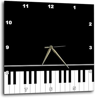 3dRose Black Piano Edge - Baby Grand Keyboard Music Design for Pianist Musical Player and Musician Gifts - Wall Clock, 10 by 10-Inch (DPP_112947_1)