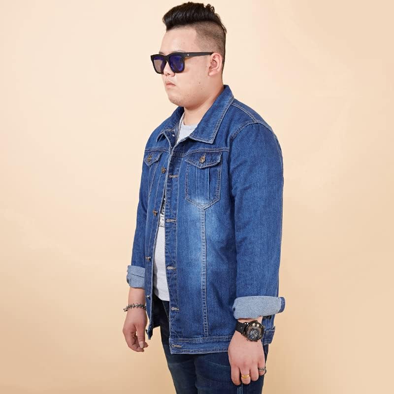 AAPAH Mens Casual Single Breasted Denim Jacket Collar Jeans Loose Coats Clothing Motorcycle Cowboy Jackets