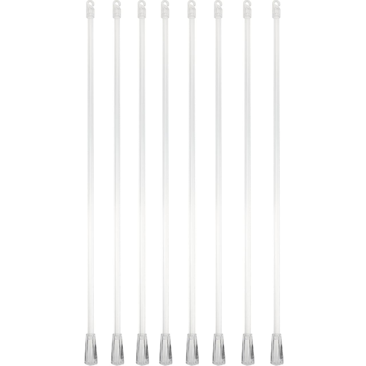 BESPORTBLE Asta Tiratenda Trasparente Da 43 Cm - 8 Pezzi - Parti Di Ricambio Per Bacchette Veneziane Aste Per Tende Verticali Con Gancio e Impugnatura Accessori Per Tende Da