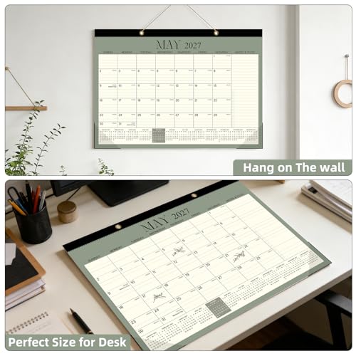 Image of Tcamp Desk Calendar 2026-2027, Large Desktop /Wall Monthly Calendar