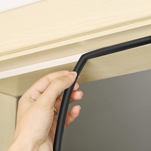 Miniatura 4 de Tira de sellado para puertasventanas, sellos de respaldo autoadhesivos con gran espacio, fácil de cortar a tamaño 1 (negro, 18 pies)