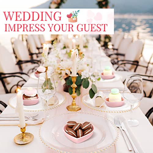 Set Of 12 Heart Shaped Bowls Ceramic Pink Dishes Heart Shaped Plates Multipurpose Salad Bowls Appetizer Plates Cooking Gifts For Candy Sauce Sushi Dipping Serving Wedding Anniversary Mother's Day #TOP4