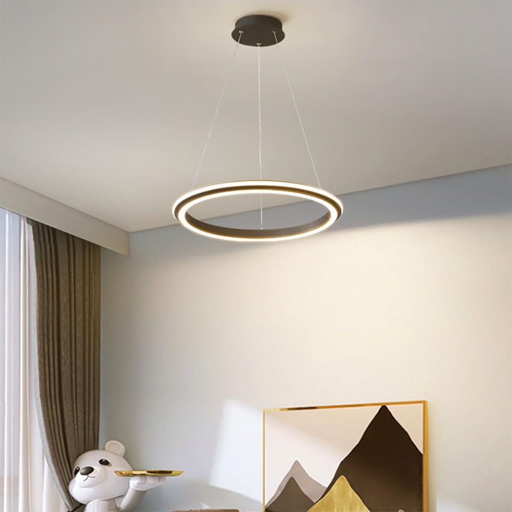 Lámpara colgante LED de 3000-6000 K circular y moderna para el salón
