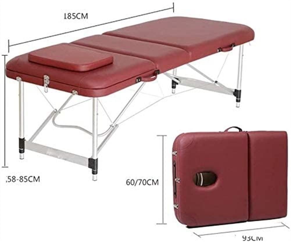 Lettino da Massaggio Portatile, Lettino da Massaggio, Lettino per Ciglia, Lettino Spa, Letto Pieghevole, Altezza Regolabile, Facile da Montare, Adatto per Terapia, Tatuaggi(Monocolore-70CM