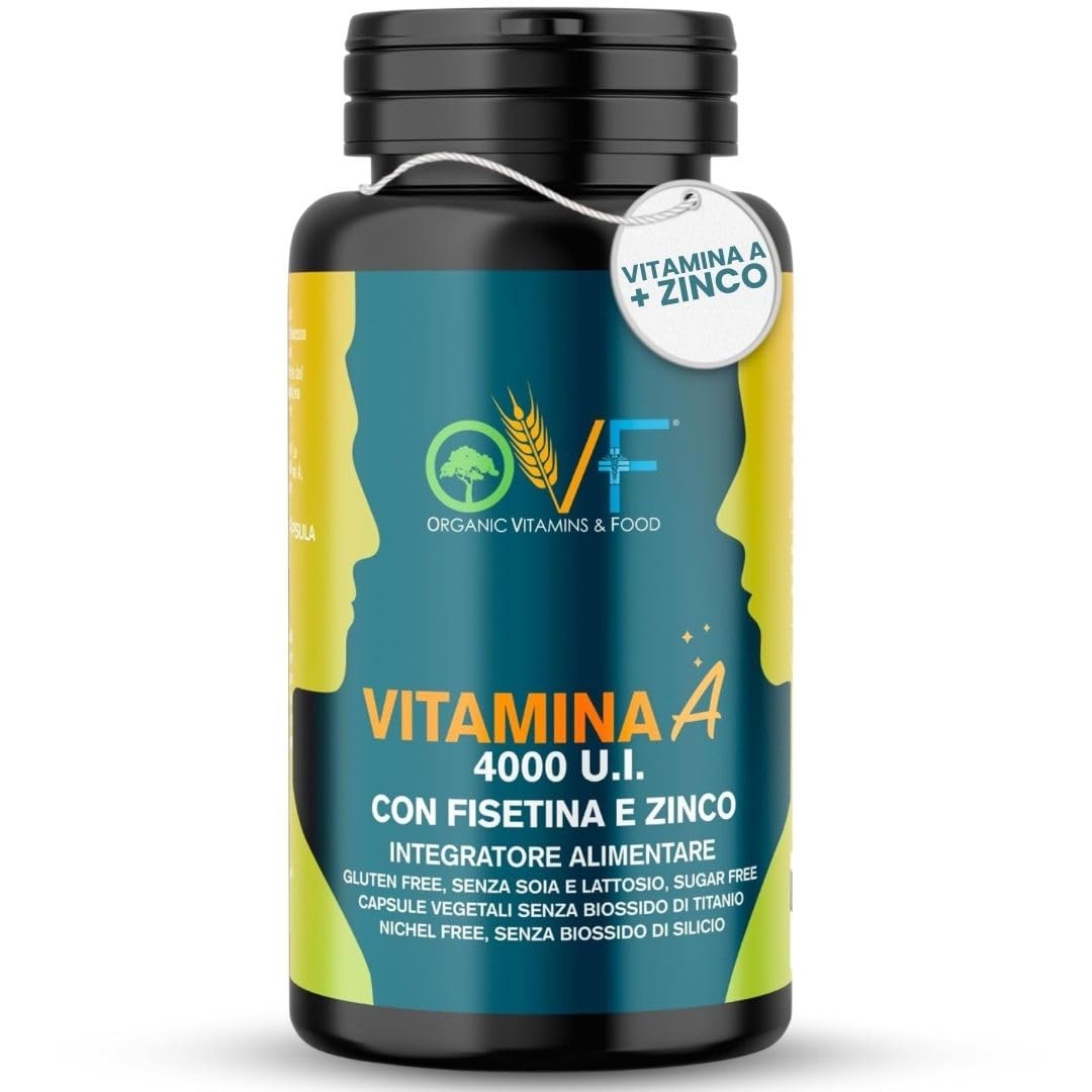 OVF Vitamina A Pura con Fisetina e Zinco - 60 Capsule con 4000 U.I. per dose giornaliera - Supporto alla Vista e al Sistema Immunitario - Vitamina A da Retinolo