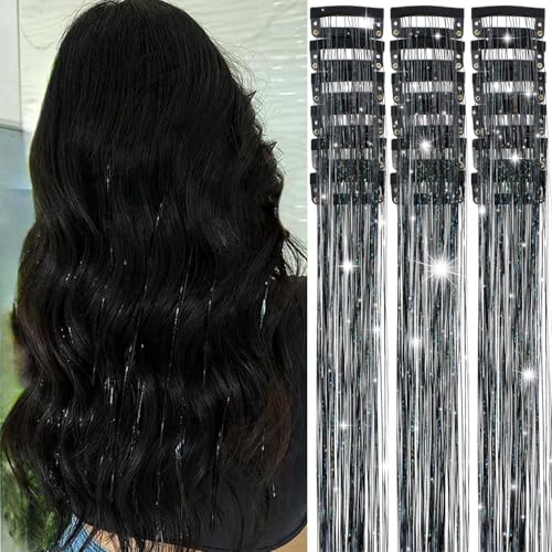Obinying Hair Tinsel 18�p�b�N �w�A�e�B���Z���N���b�v 20.5�C���` �O���b�^�[ �e�B���Z���w�A�G�N�X�e���V���� �N���b�v�C���w�A �e�B���Z���L�b�g �p�[�e�B�[ �t�F�X�e�B�o�� �d�� �w�A�A�N�Z�T���[ �K�[���Y ���f�B�[�X �L�b�Y
